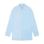 Kleurrijk Katoen-Poplin Oversized Shirt Loulou Studio , Blue , Dames