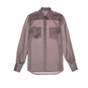 Zijden Shirt Elegant Knoopsluiting Helmut Lang , Purple , Dames