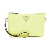 Mini Drievoudige Compartiment Rits Boven Tas Guess , Yellow , Dames