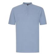 Heren T-shirt met opstaande kraag Drykorn , Blue , Heren