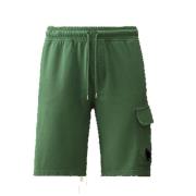 Lichte Fleece Utility Shorts Eend Groen C.p. Company , Green , Heren