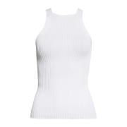 High-Neck Cotton-Blend Top A. Roege Hove , White , Dames
