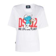 Witte Puffo Vanitoso T-shirt voor vrouwen Dsquared2 , White , Dames