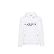 Marina 'Old' Behandeling Hoodie Wit Stone Island , White , Heren