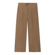 Gabardine Wideleg Broek Luisa Cerano , Brown , Dames