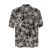 Allover Palm Shirt in Viscose Palm Angels , Multicolor , Heren