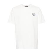 Biologisch Katoen Logo Geborduurd T-Shirt A.p.c. , White , Heren