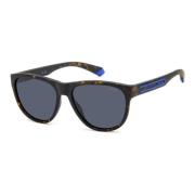 Havana/Blue Zonnebril Polaroid , Brown , Unisex