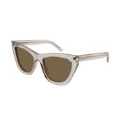 Beige Brown Zonnebril SL 214 Kate Saint Laurent , Beige , Dames