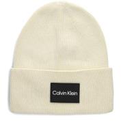 Fijne Katoenen Rib Beanie Wintermuts Calvin Klein , Beige , Heren