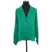 Pre-owned Silk tops Yves Saint Laurent Vintage , Green , Dames