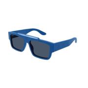 Blauw Frame Blauwe Lenzen Zonnebril Gucci , Blue , Unisex