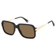 Matte Black/Brown Sunglasses Polaroid , Black , Heren