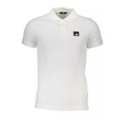 Wit Katoenen Poloshirt met Logo Cavalli Class , White , Heren