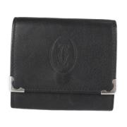 Pre-owned Leather wallets Cartier Vintage , Black , Dames