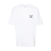 Slogan Print Wit T-shirt Drole de Monsieur , White , Heren