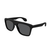 Stijlvol Zwart Grijs Zonnebril Gucci , Black , Unisex