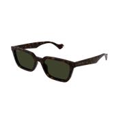 Stijlvolle Havana Groene Zonnebril Gucci , Brown , Heren