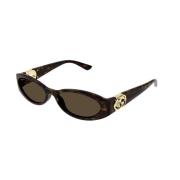 Bruin Havana Zonnebril Gg1660S Model Gucci , Brown , Dames