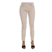 Stijlvol Beige Corduroy Skinny Broek Ermanno Scervino , Beige , Dames