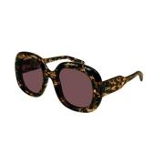 Stijlvolle Havana Violet Zonnebril Chloé , Brown , Unisex