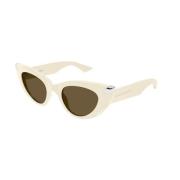 Ivory Brown Zonnebril Am0442S Model Alexander McQueen , Beige , Unisex