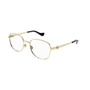 Gouden Montuur Zonnebril Gg1602O 001 Gucci , Yellow , Unisex