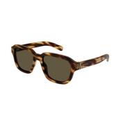 Stijlvolle Havana Bruine Zonnebril Gucci , Brown , Heren