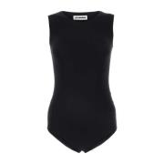 Stretch Nylon Zwarte Bodysuit Jil Sander , Black , Dames