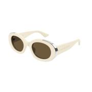 Ivory Brown Zonnebril Am0445S Alexander McQueen , Beige , Unisex