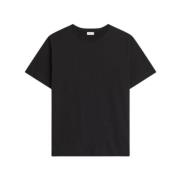 Zwart Crew Neck Katoenen T-shirt Dries Van Noten , Black , Heren