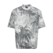 Palmboomprint T-shirt Grijs Emporio Armani , Multicolor , Heren
