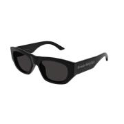 Zwart Grijs Zonnebril Am0450S Model Alexander McQueen , Black , Unisex