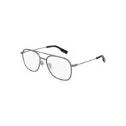 Moderne Ronde Zonnebril Zwarte Frame Alexander McQueen , Gray , Unisex