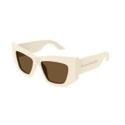 Ivory Brown Zonnebril Am0448S 004 Alexander McQueen , Beige , Dames