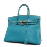 Pre-owned Leather handbags Hermès Vintage , Blue , Dames