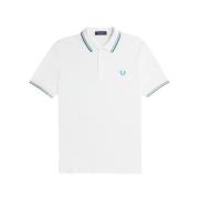 2 Kleur Katoenen Polo Shirt Fred Perry , White , Heren