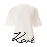 Handtekening Hem T-shirt in Wit Karl Lagerfeld , White , Dames