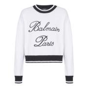 Handtekening gebreide trui Balmain , White , Dames