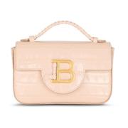 B-Buzz 17 Mini tas in krokodil-geëmbosseerd kalfsleer Balmain , Beige ...