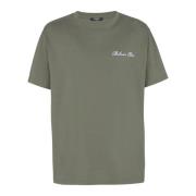 Losse T-shirt met Handtekening borduurwerk Balmain , Green , Heren