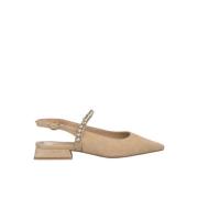 Platte Slingback Schoen met Kristallen Alma EN Pena , Beige , Dames