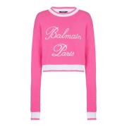 Handtekening gebreide trui Balmain , Pink , Dames