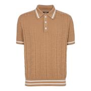 PB Labyrinth Wollen Poloshirt Balmain , Beige , Heren