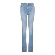 Lichtblauwe denim slim-fit jeans Balmain , Blue , Dames