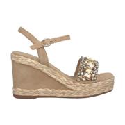 Rhinestone Strap Sleehak Sandaal Alma EN Pena , Beige , Dames