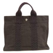 Pre-owned Canvas handbags Hermès Vintage , Gray , Dames