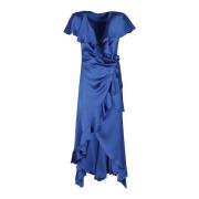 Satin Elegant Jurk Philosophy di Lorenzo Serafini , Blue , Dames