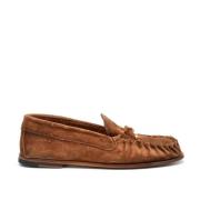 Bruine Suède Loafer Leren Zool Rubber Inzetstuk Alexander Hotto , Brow...