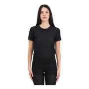Zwart Mode Monogram T-shirt Vrouwen Adidas Originals , Black , Dames